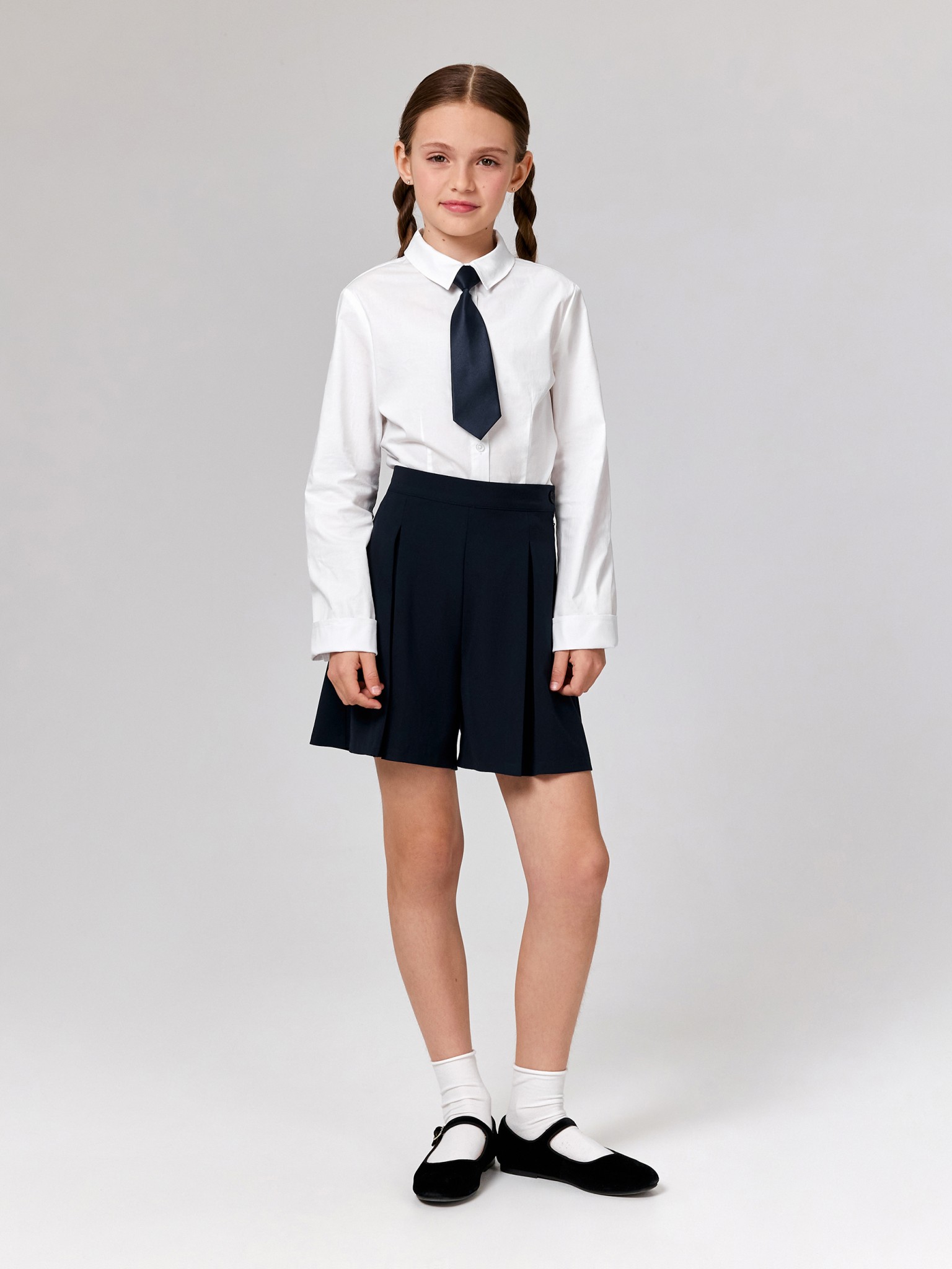 20240420024 Шорты детские для девочек Study темно-синий