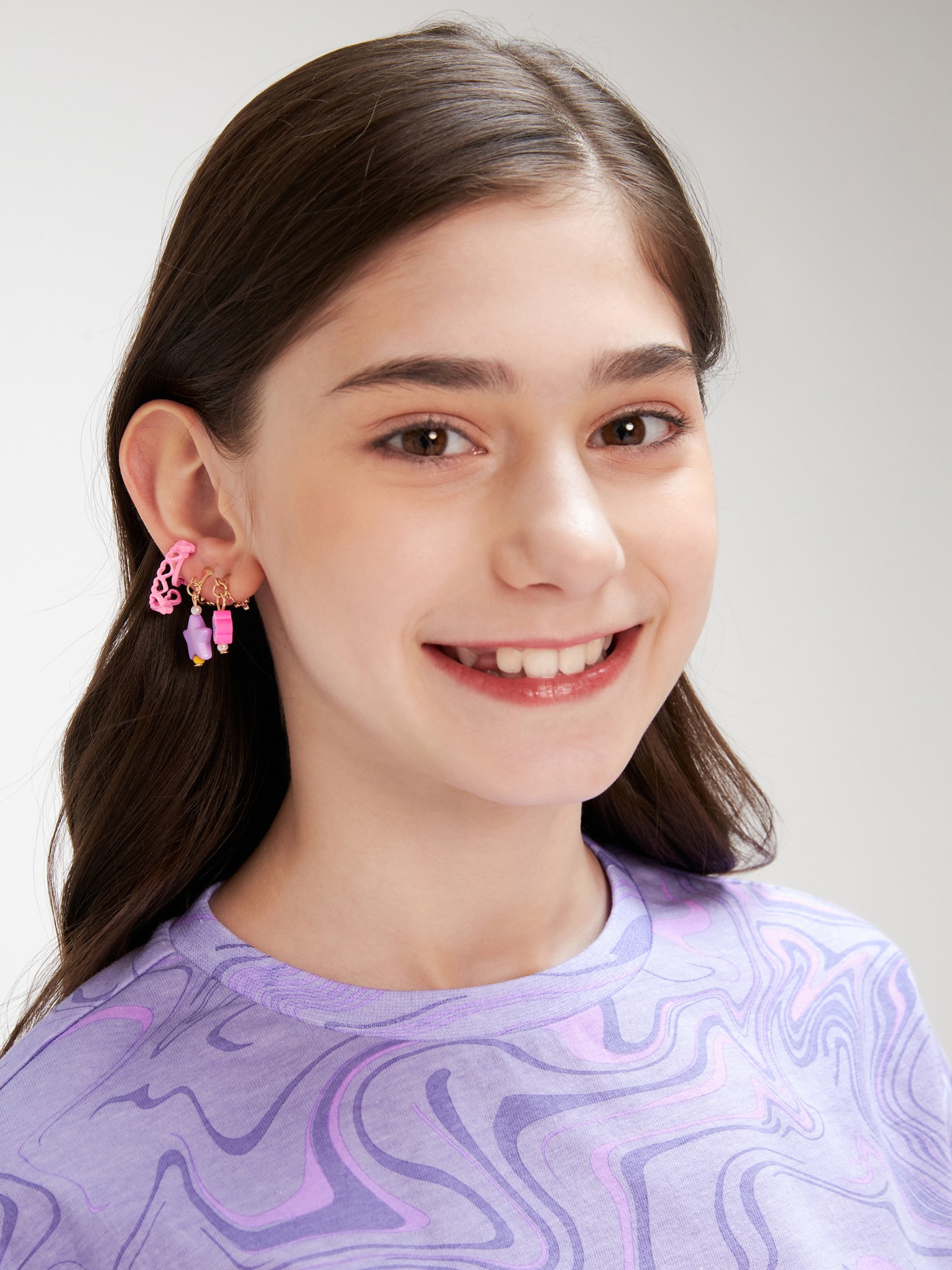 20206220023 Набор из 3 пар серег-клипс дет. Seol цветной