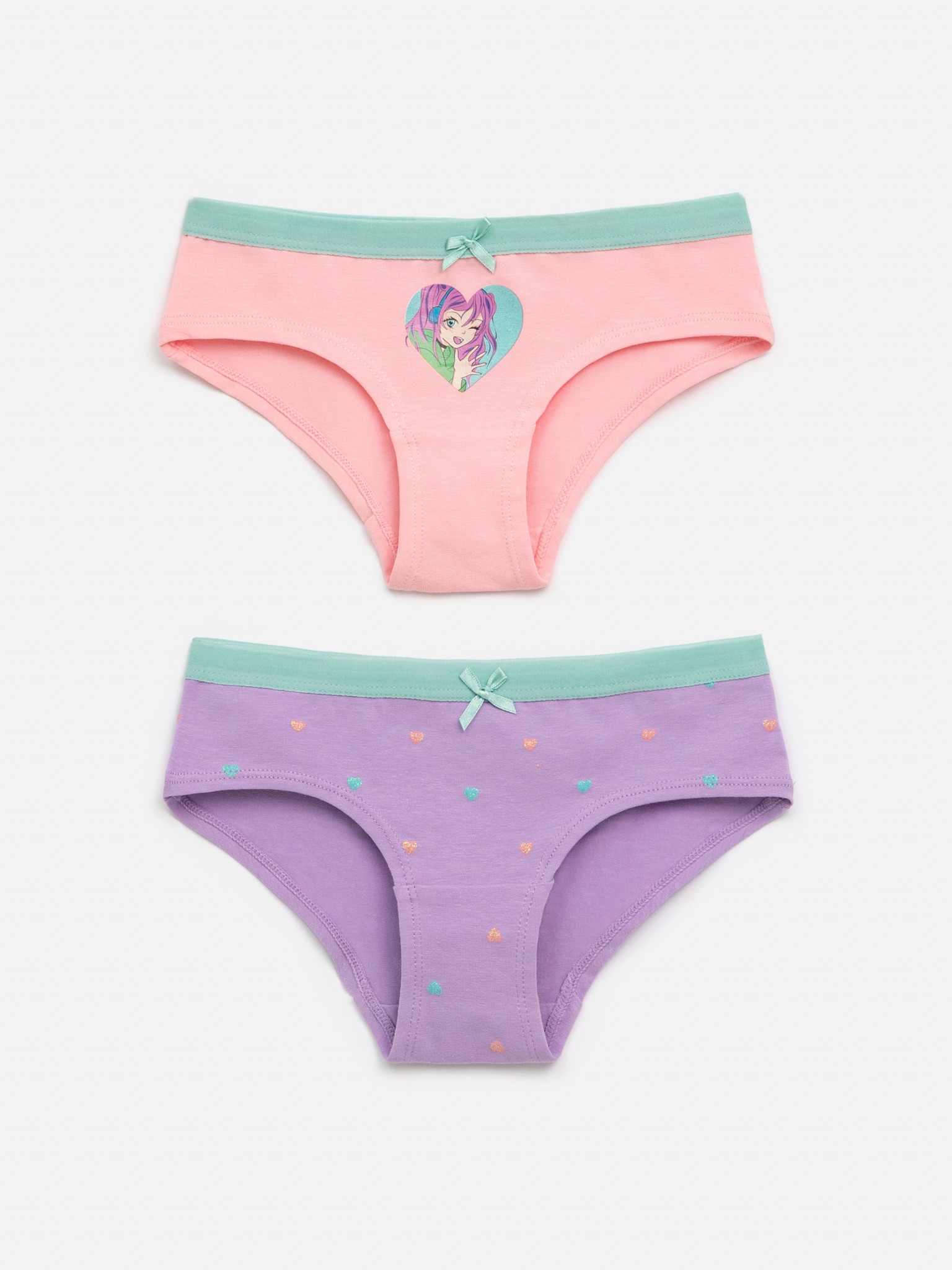 20234120001 Трусы детские для девочек в наборе из 2шт Dafana цвет в ассортименте