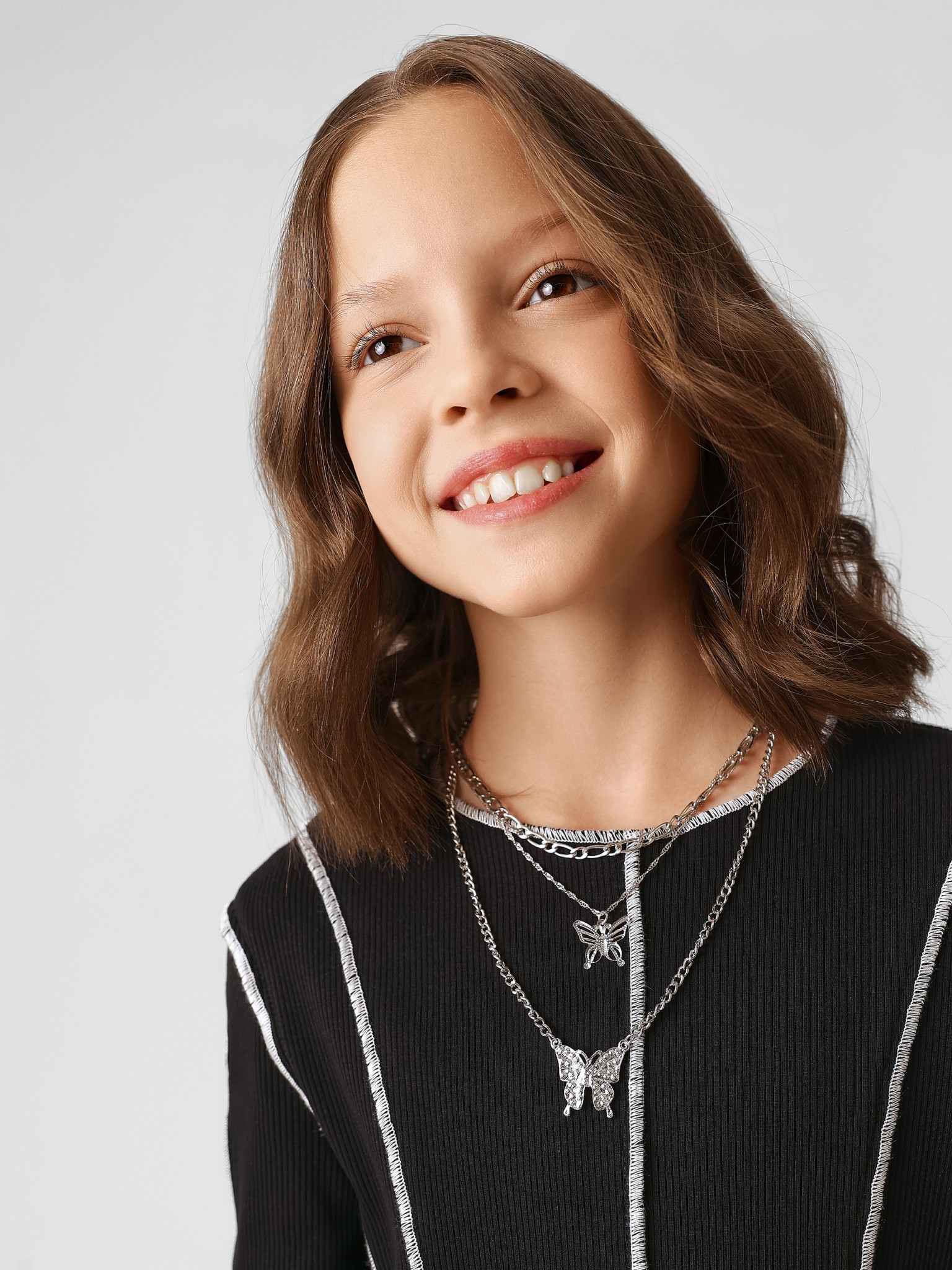 20206260053 Набор из 3 шт. бусы дет. Pinto серебристый