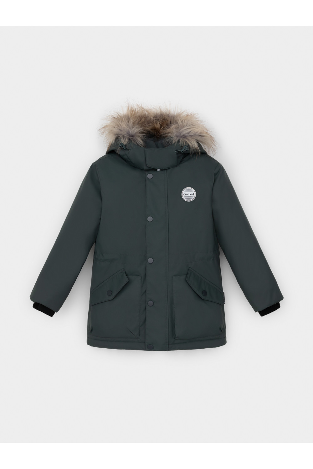 ВК 36106_1 ГР (128-158)_серо-зеленый Куртка