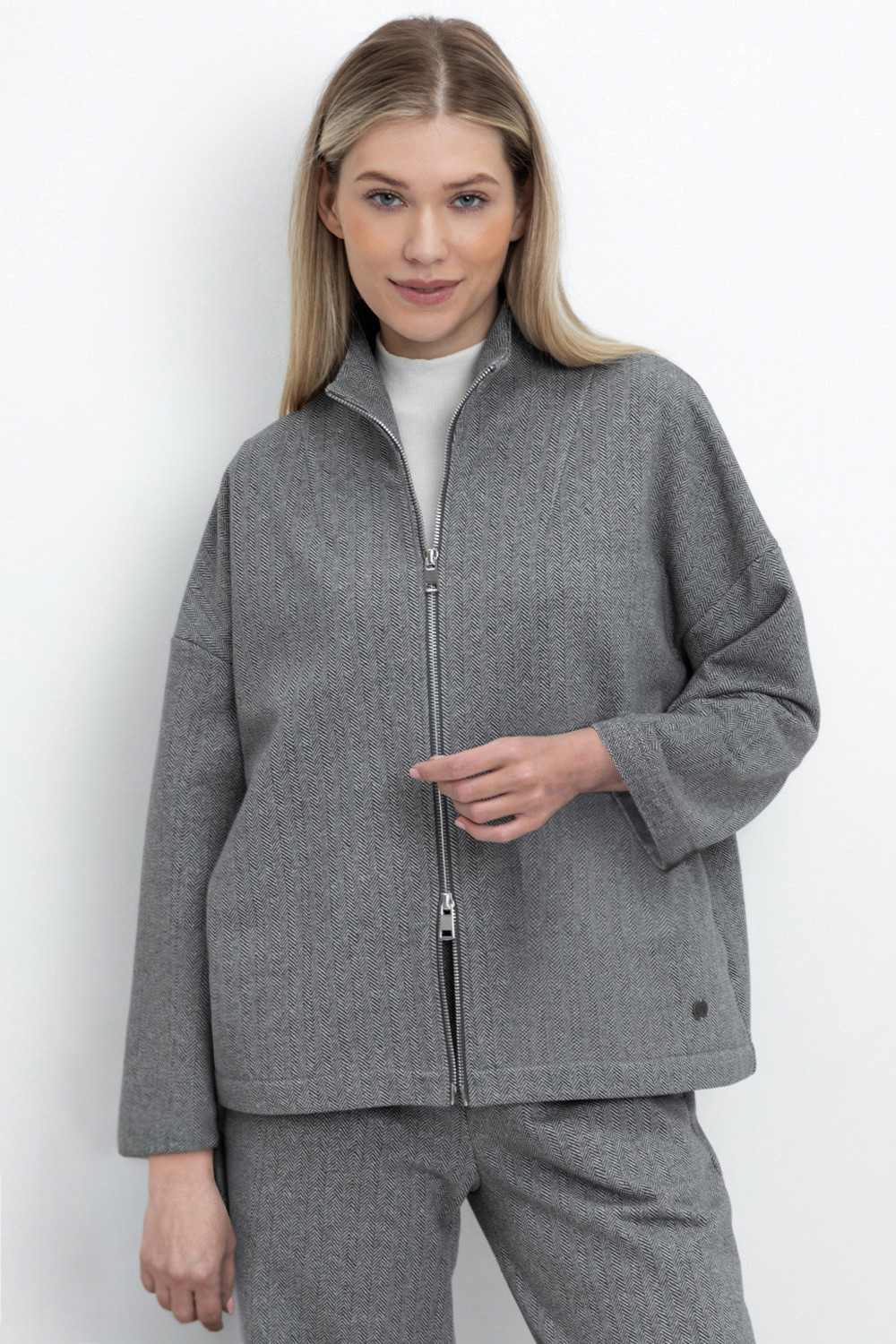 ЕВТ 3250_серый меланж, твид Жакет