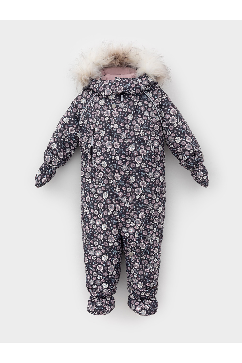 ВК 60116_н_17 Ал_графит, маленькие цветы и листья Комбинезон