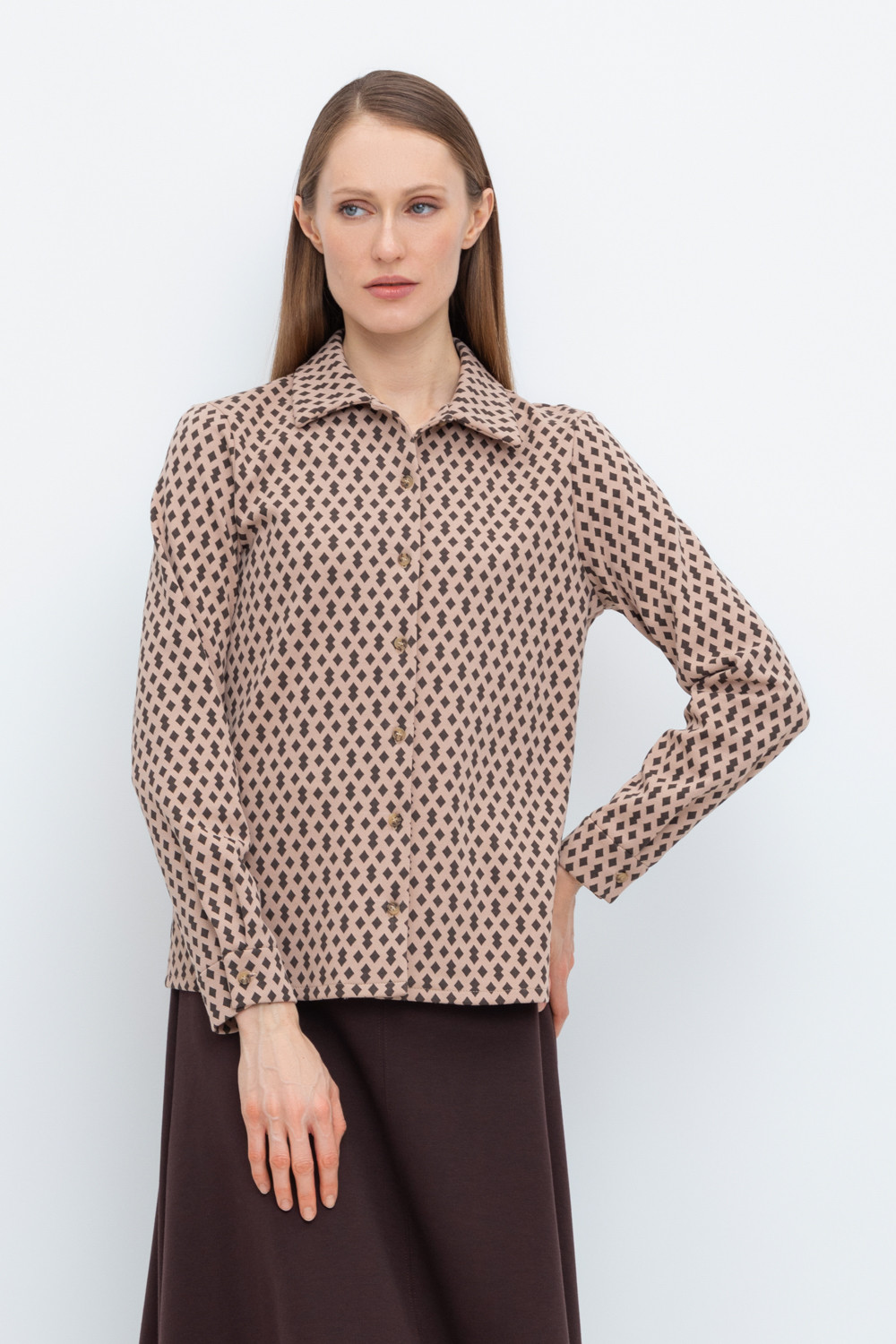 ЕВТ 3245_беж, ромбики Рубашка