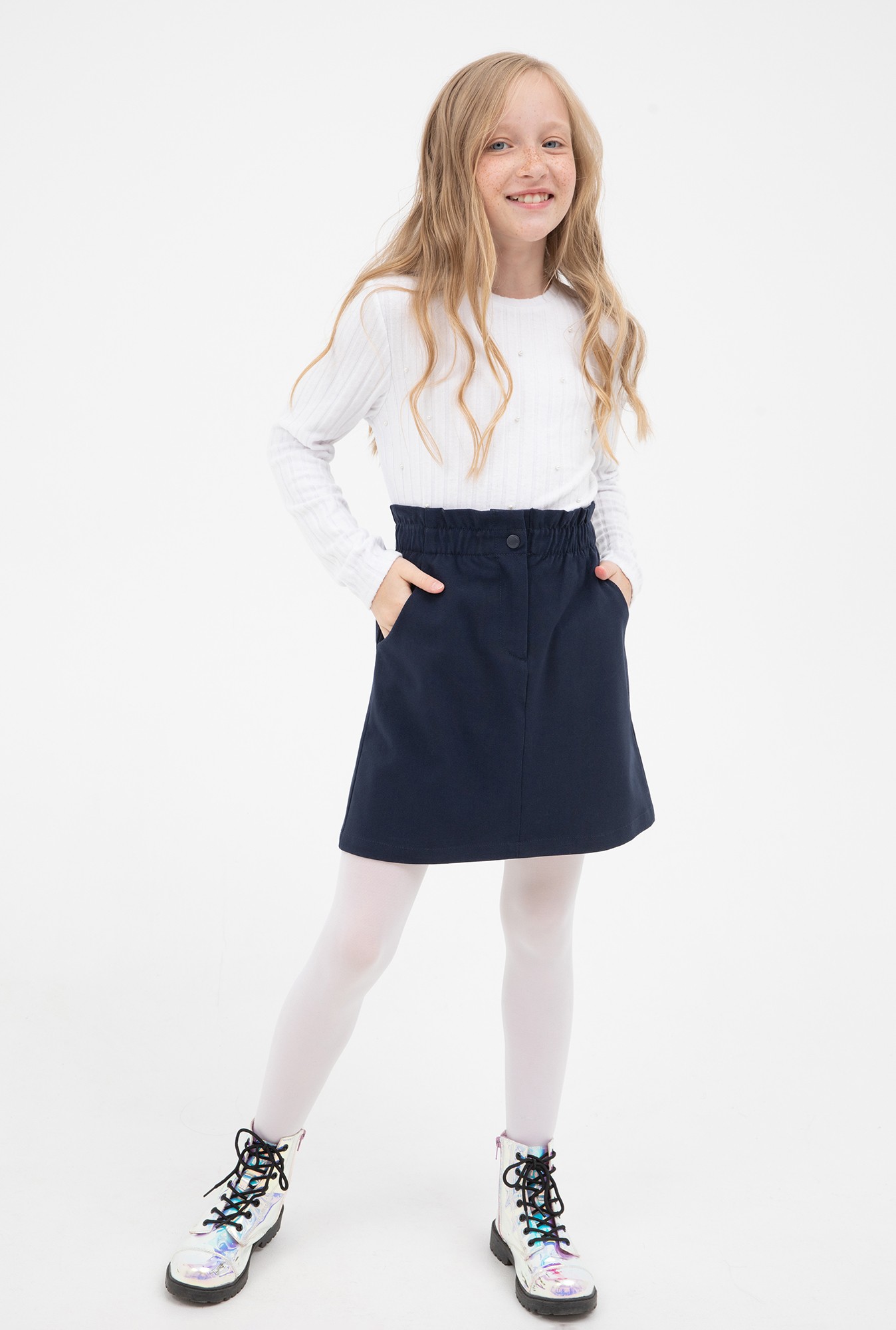 20240180071 Юбка детская для девочек Pie темно-синий