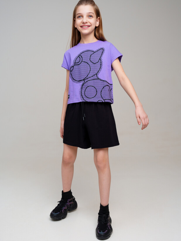 12521752 Комплект для девочки: футболка, шорты
