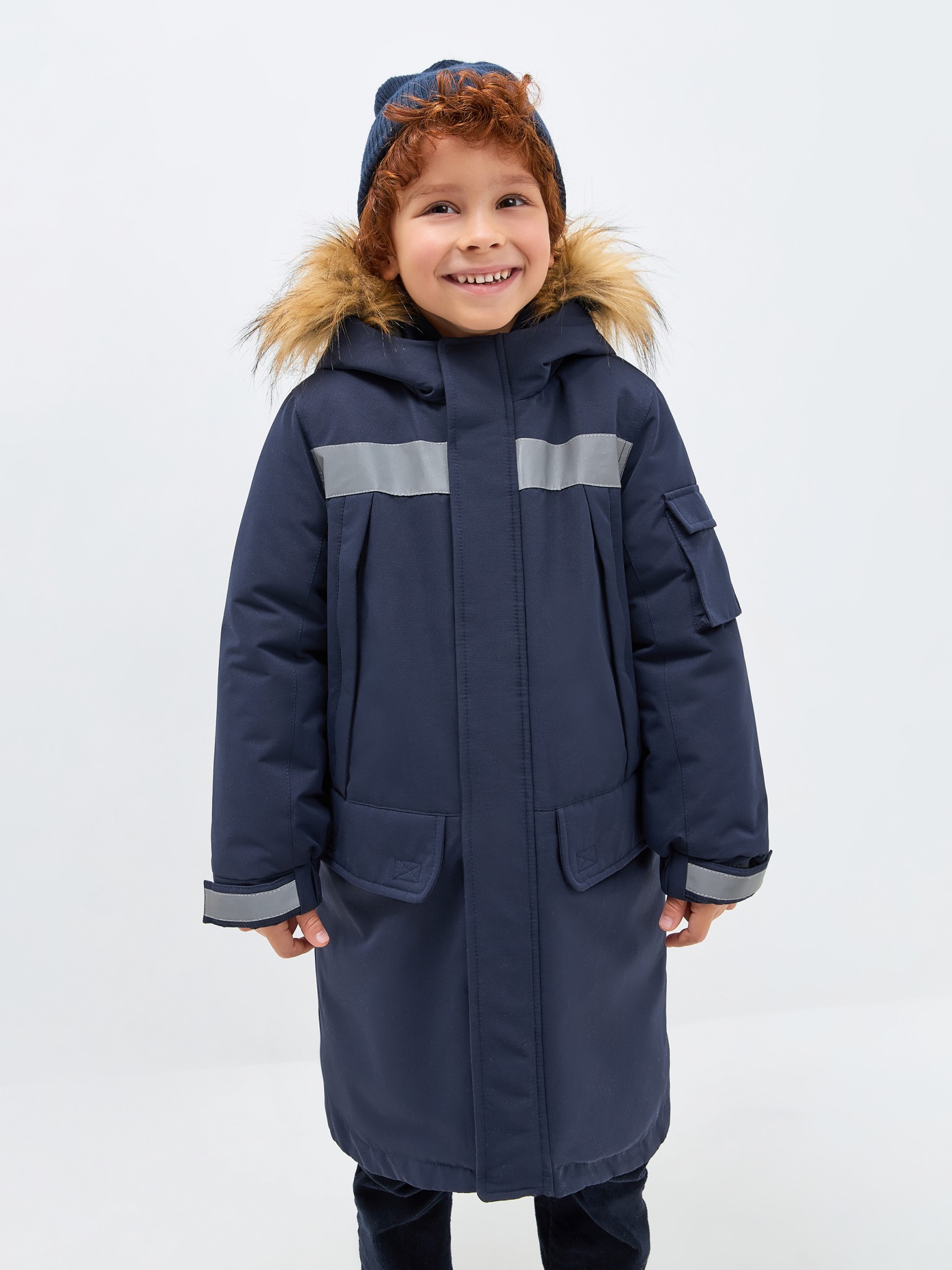 20120770005 Куртка детская для мальчиков Mancan темно-синий