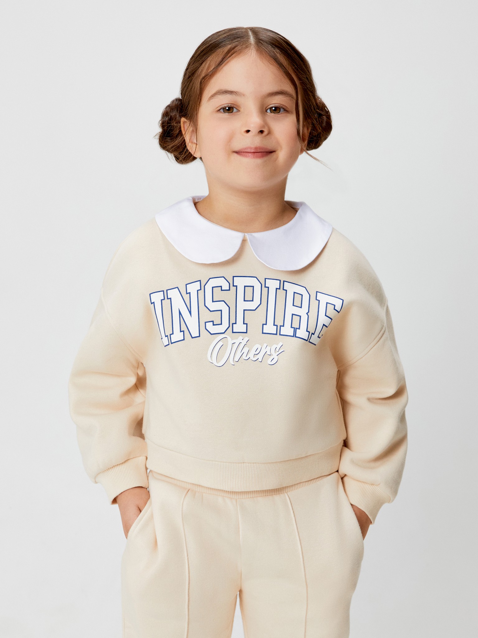 20220170134 Джемпер детский для девочек Prinston_sw бежевый