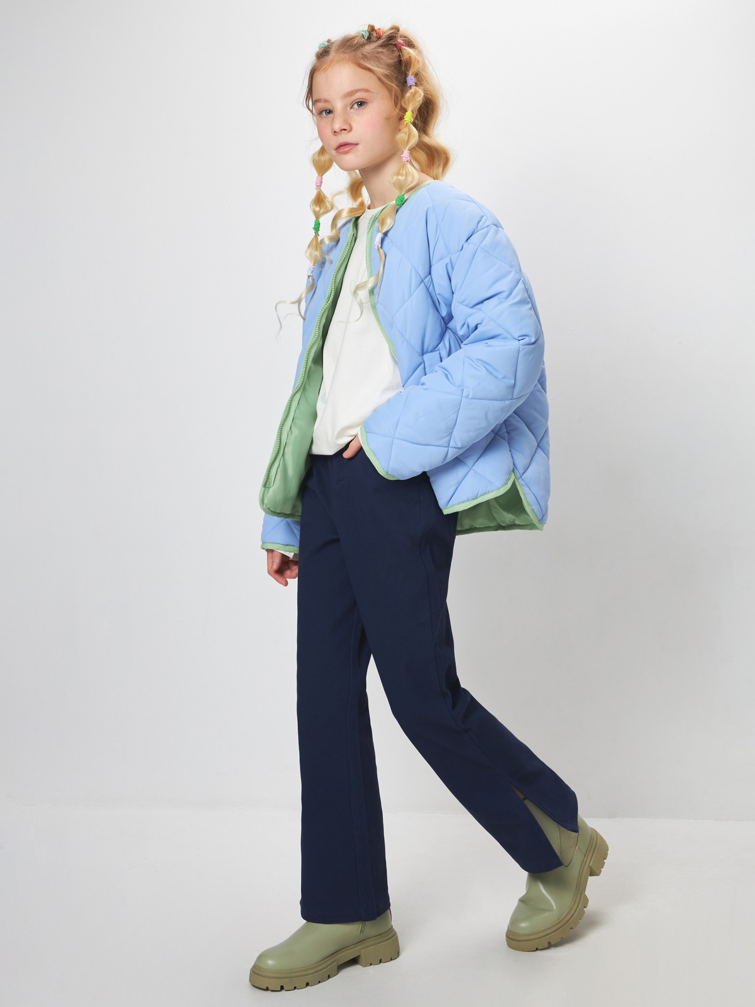 20210160419 Брюки детские для девочек Oder темно-синий