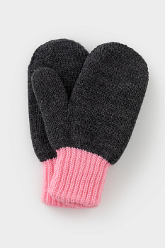 КВ 10025_ш_серый, яр.розовый Варежки