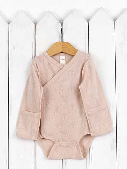 Б113/20-Р(М) Боди с запахом (шампань, узор хлопок)