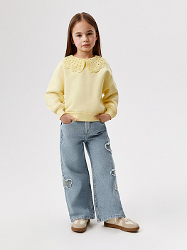 20220440107 Брюки джинсовые детские для девочек Irza голубой