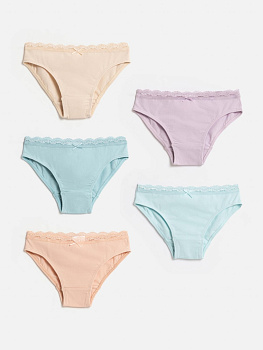 20234120026 Трусы детские для девочек в наборе из 5 шт. Veika цвет в ассортименте
