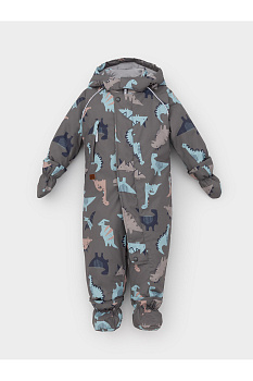 ВК 60032_н_62 Ал_серо-коричневый, динозавры Комбинезон