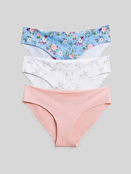 31204121912 Трусы женские в наборе из 3 шт. Berta сине-розовый