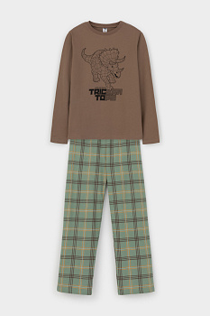 КБ 2832_сосновая кора, текстильная клетка Пижама