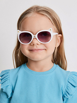 20206500101 Очки солнцезащитные детские Kitty молочный