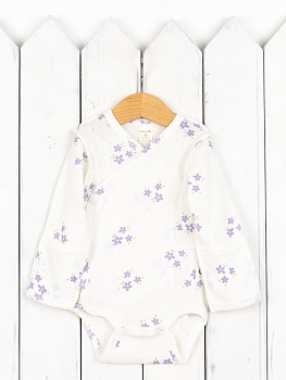 Б113/27-Р Боди с запахом (цветочки)