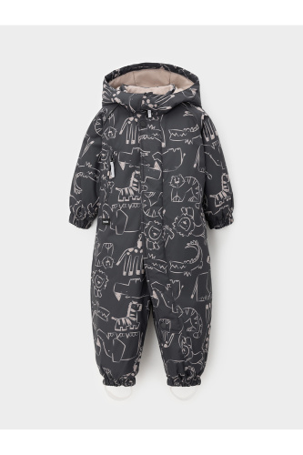 ВК 60085_н_75 Ал_темно-серый, рисунки животных Комбинезон