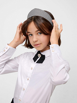 20206310218 Ободок для волос детский Kokoshnik черно-белый