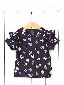 Ф151/1-И(М) Футболка (сердечки на графите)