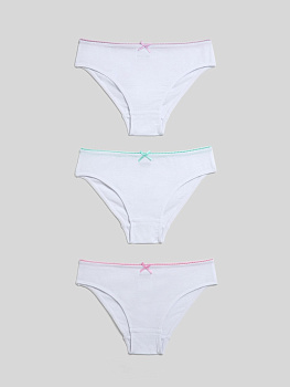 32214120076 Трусы детские для девочек в наборе из 3шт Sloan белый