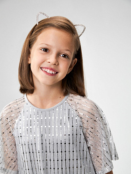 20206310261 Ободок детский Ashley серебристый