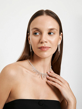 10206260005 Набор (колье и серьги) женский Greville серебристый