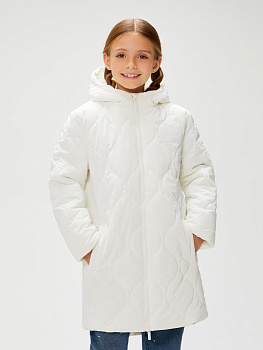20210670016 Пальто детское для девочек Sonore молочный