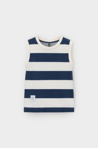 КР 302476_синий, суровый, полоска к566 Майка