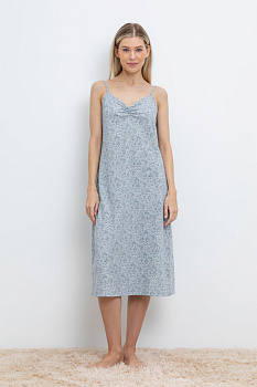 Е 10008_пыльно-синий, полевые цветы Сорочка