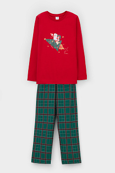 К 1600_кармин, шотландская клетка Пижама