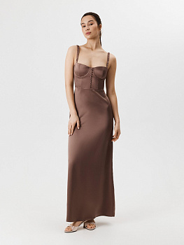 31200200079 Платье жен. Dolce коричневый