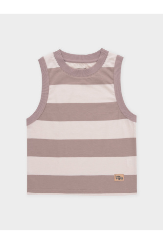 КР 302956-1_бежевый, капучино, полоска к676 Майка