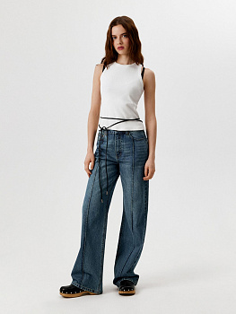 10200440075 Брюки джинсовые жен. Lopes_straight синий