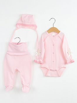 КН165/2-И Комплект для н/рожденных (вышивка/цвет розовый)