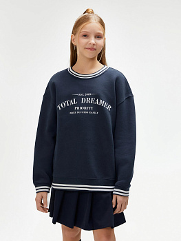 20210170155 Джемпер детский для девочек Amesha темно-синий