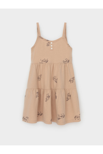 КР 5796_нежный бежевый, милые лошадки к567 Сарафан