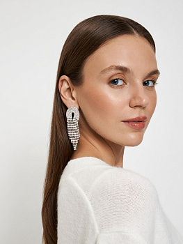 10206220340 Серьги жен. Waterfall серебристый