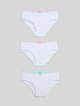 32224120070 Трусы детские для девочек в наборе из 3шт Ava белый