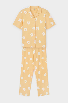 КБ 2829_абрикосовый щербет, цветы Пижама