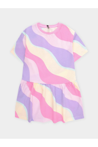 КР 5977-1_разноцветные полоски к719 Платье