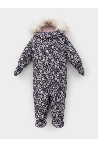 ВК 60116_н_17 Ал_графит, маленькие цветы и листья Комбинезон