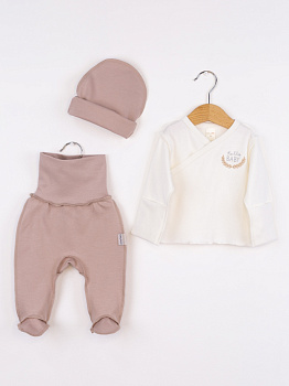 КН171/2-И Комплект для н/рожденных (вышивка/молоко/шапка/цвет бежевый)