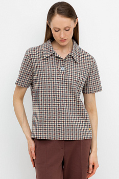 ЕВТ 3242_тем.бежевый, гусиная лапка Фуфайка