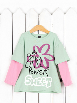 Ф143/6-К Лонгслив (печать/серебристая мята)