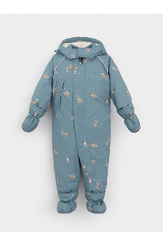 ВК 60131_н_2 УЗГ_свинцовый, кролики и цветы Комбинезон