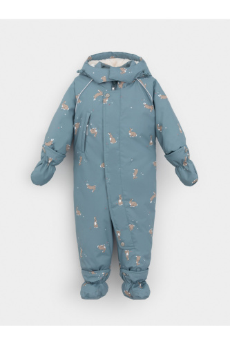 ВК 60131_н_2 УЗГ_свинцовый, кролики и цветы Комбинезон