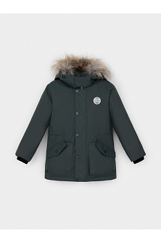 ВК 36106_1 ГР (128-158)_серо-зеленый Куртка