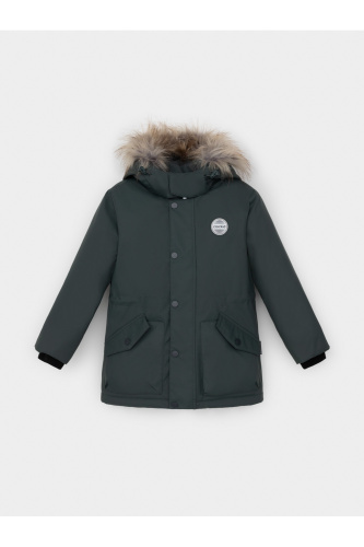 ВК 36106_1 ГР (128-158)_серо-зеленый Куртка